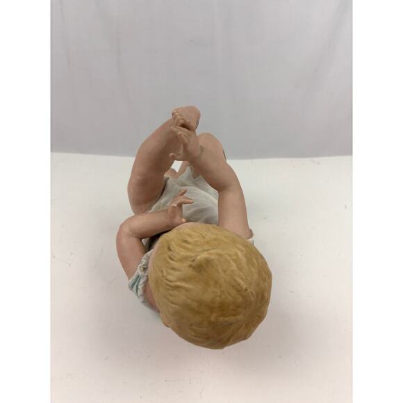 Antique Gebruder Heubach Bisque Piano Baby on Back Germany 9.5" Long - Picture 10 of 16